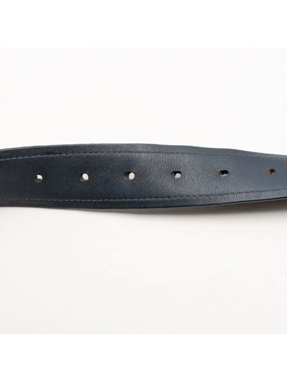 Louis Vuitton Ceinture Sidney Damier Belt Logo Silver Brown Navy